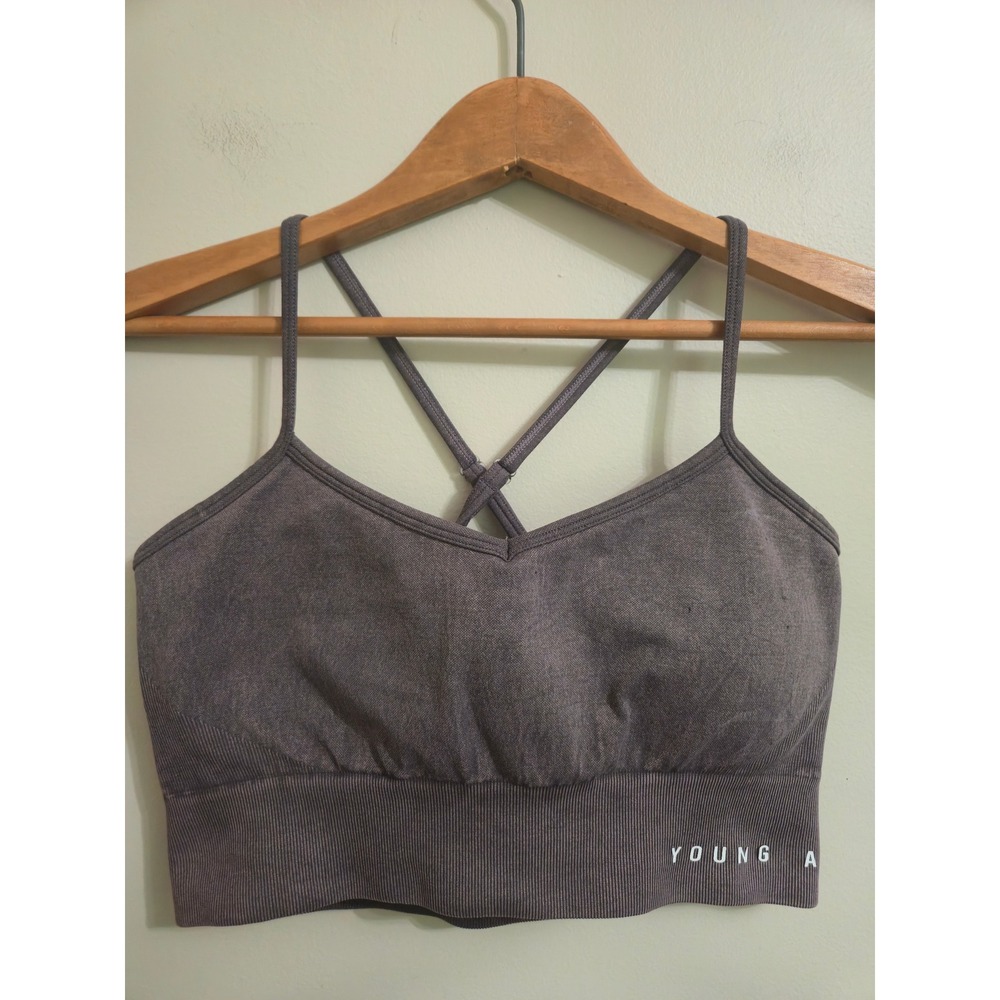YoungLA Womens Curve Seemless Sports Bra in Mushroom YLAW1077 Med